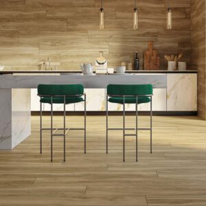 Houtlook tegels keuken wand en vloer