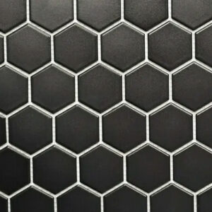 Hexogram mozaïek tegels zwart mat