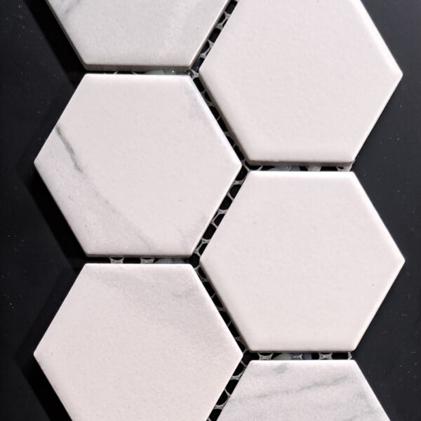 Hexogram tegelmatje wit