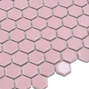 Roze hexogram mozaïek tegels glans