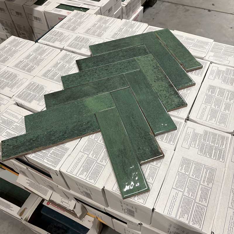 groen visgraat tegel